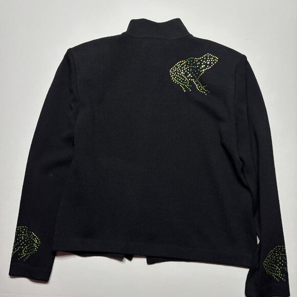 St. John Evening Embellished Black Knit Jacket – Size 4 - Picture 2 of 6